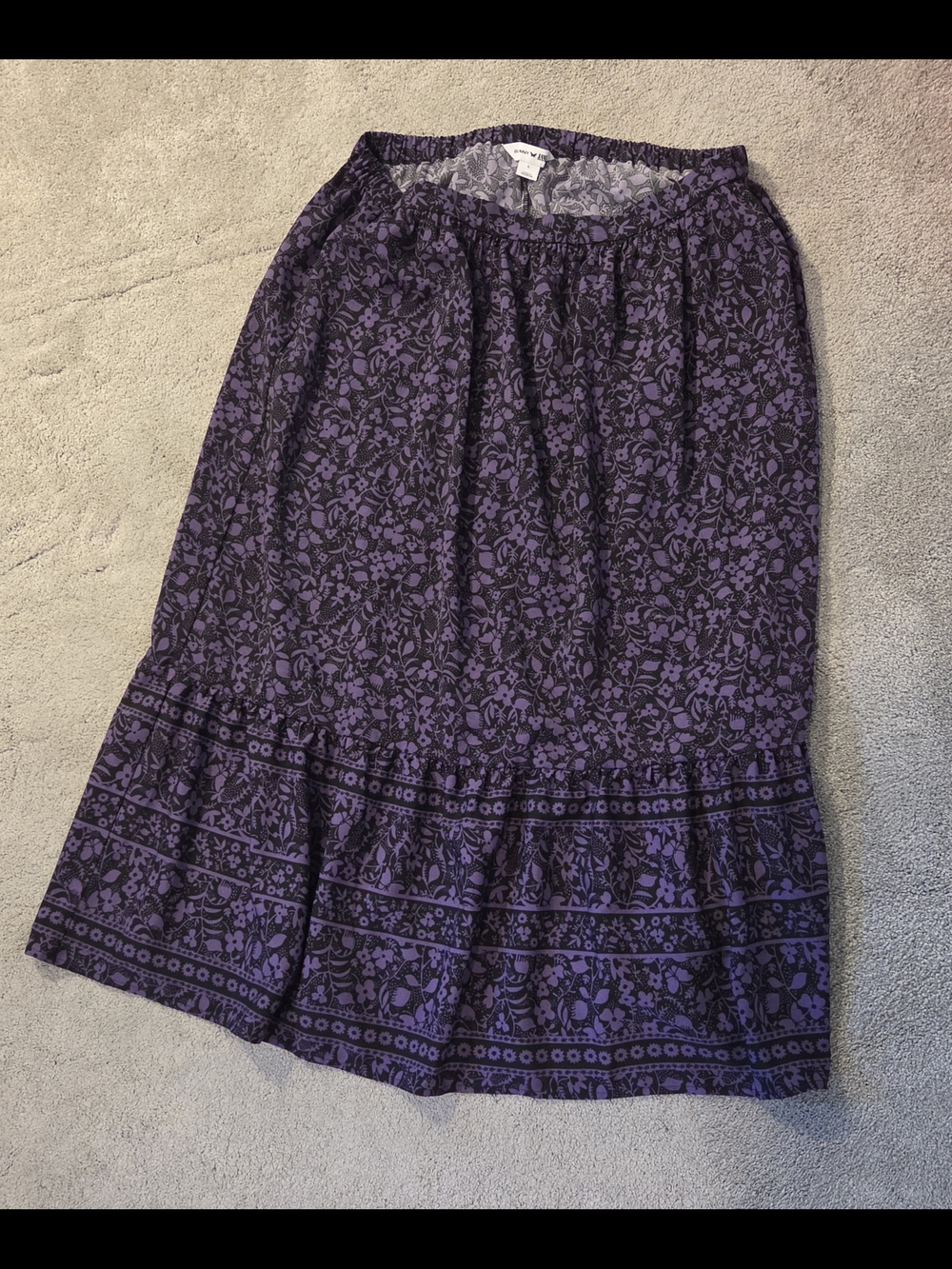 Old Navy x Anna Sui Purple Floral Tiered Midi Skirt - Picture 2 of 4